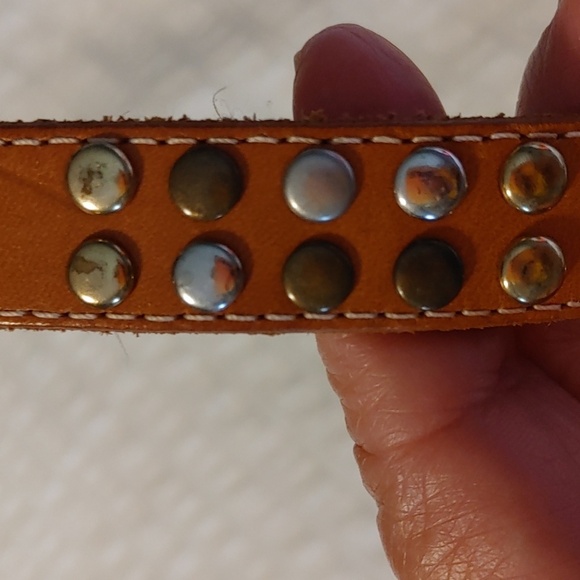 Tan Leather studded Belt - Picture 9 of 9